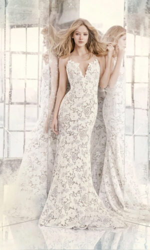 Front Cali Hayley Paige - White Satin Bridal Boutique Ottawa - Designer & Luxury Wedding Gown - Off the rack & custom order - Bridal Seamstress