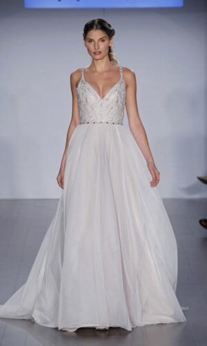 Front Roxanne Hayley Paige - White Satin Bridal Boutique Ottawa - Designer & Luxury Wedding Gown - Off the rack & custom order - Bridal Seamstress